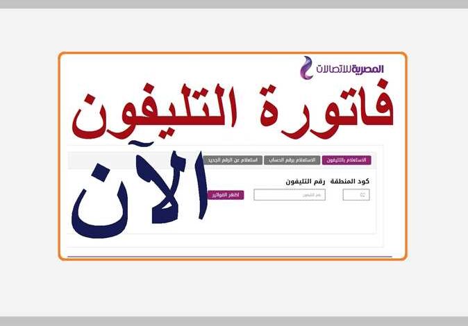 المصرية للاتصالات “E Services” فاتورة التليفون الأرضي لشهر ابريل من خلال موقع وي We