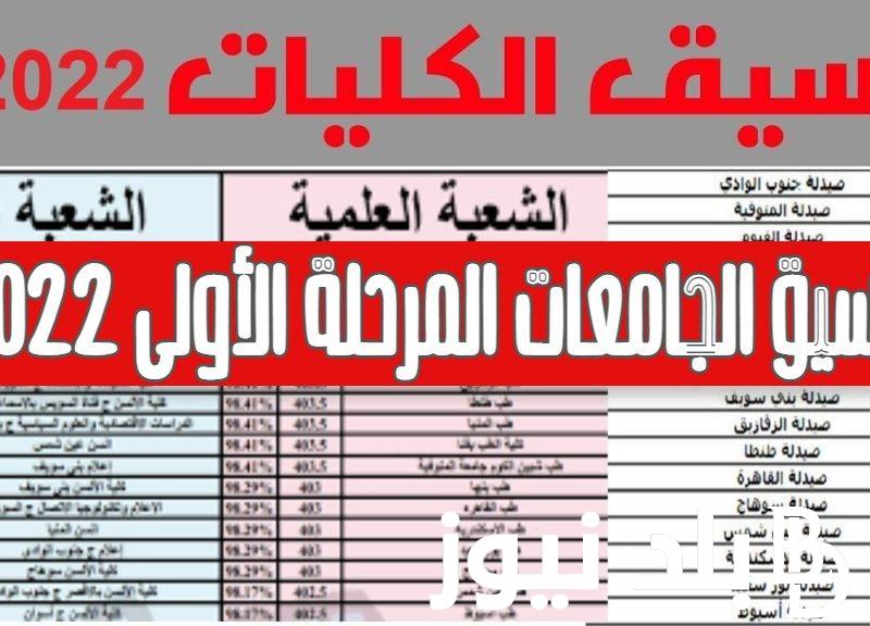 “شوف جامعتك” نتيجة تنسيق المرحلة الاولي 2023-2024 لكل الجامعات والمعاهد ادبي وعلمي في جميع المحافظات من موقع التنسيق