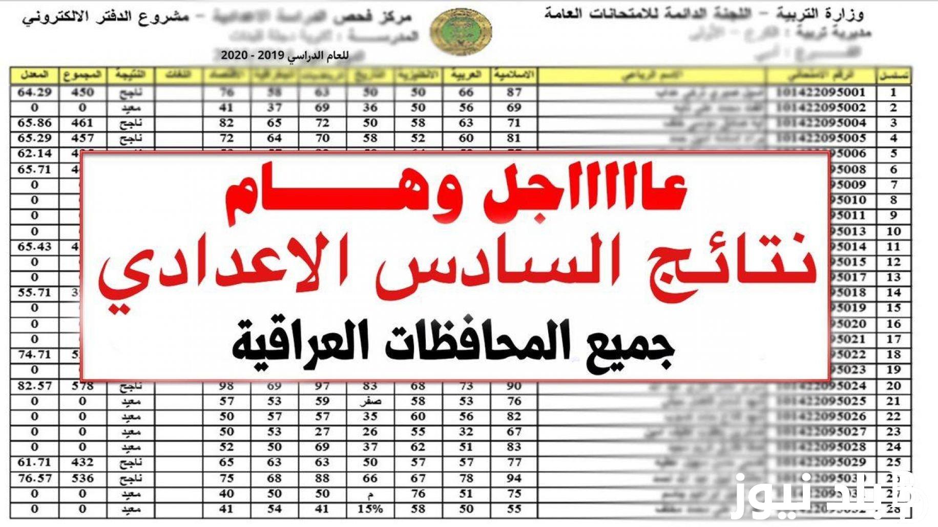 “ظهرت حالاً” .. pdf نتائج السادس اعدادي موقع نتائجنا 2023 الدور الثاني بالرقم الامتحاني عبر موقع epedu.gov.iq