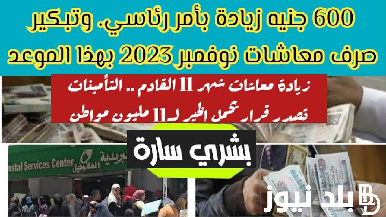موعد صرف معاشات نوفمبر 2023 لجميع الموظفين وموعد زيادة المعاشات شهر نوفمبر 11 الان بأثر رجعي