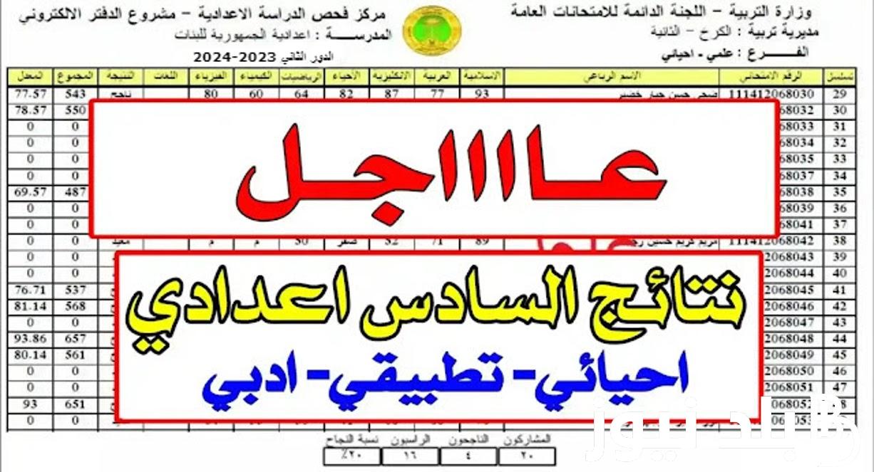 تم الرفع “Google Drive” نتائج السادس الاعدادي 2023 احيائي pdf بالرقم الامتحاني عبر موقع وزارة التربية العراقية
