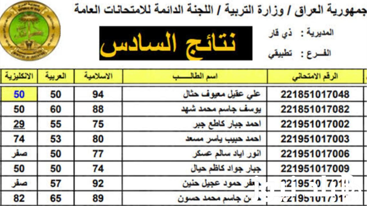 الان.. إعلان نتائج السادس الاعدادي 2023 pdf دور ثاني بالرقم الامتحاني عبر موقع وزارة التربية العراقية وموقع نتائجنا