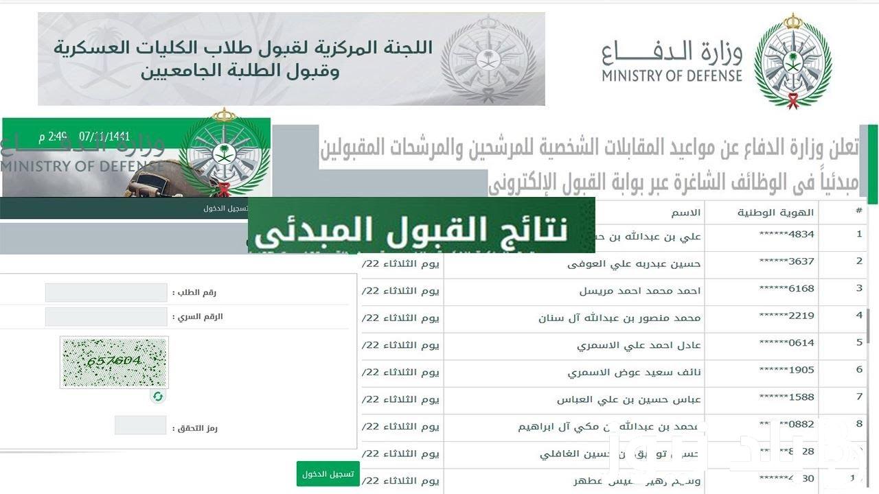 نتائج وزارة الدفاع القبول الموحد برقم الهوية 1445 للرجال والنساء عبر tajnid.mod.gov.sa