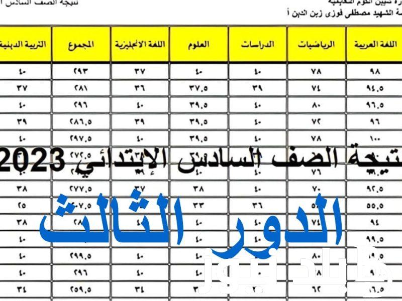 “ذي قار” نتائج السادس الابتدائي الدور الثالث 2023 كل الكشوفات pdf عبر موقع نتائجنا mlazemna.com