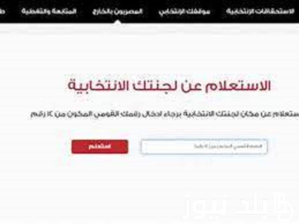 رابط الاستعلام عن لجنة الانتخابات بالرقم القومى 2023 عبر موقع الهيئة الوطنية للأنتخابات elections.eg