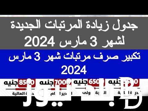 “احسب هتقبض كام؟” موعد صرف مرتبات شهر مارس 2024 وجدول زيادة الحد الادني للاجور لجميع العاملين بالدولة