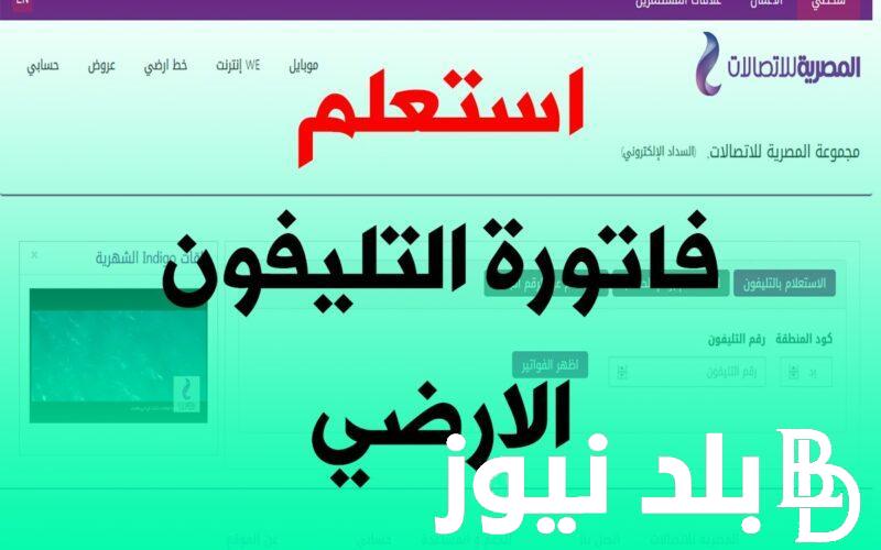 لينك استعلام عن فاتوره التليفون الارضي لشهر فبراير 2024 بالرقم والاسم