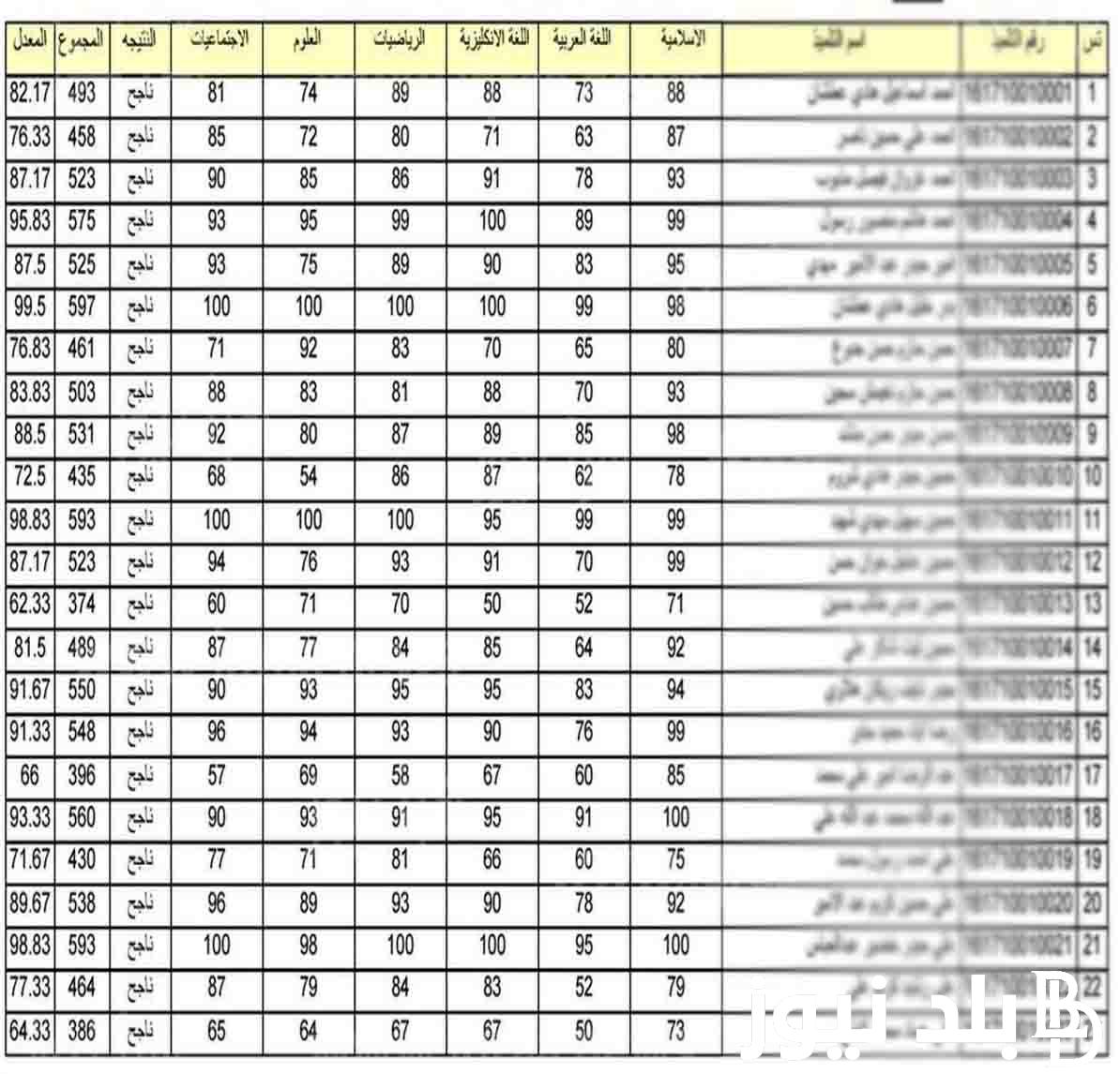 درجات الطلاب || نتائج امتحانات سادس ابتدائي العراق 2024 التمهيدي بالاسم ورقم الجلوس