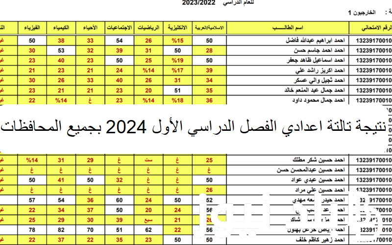 PDF نتيجة تالتة اعدادي الفصل الدراسي الأول 2024 بجميع المحافظات من خلال بوابة التعليم الأساسي