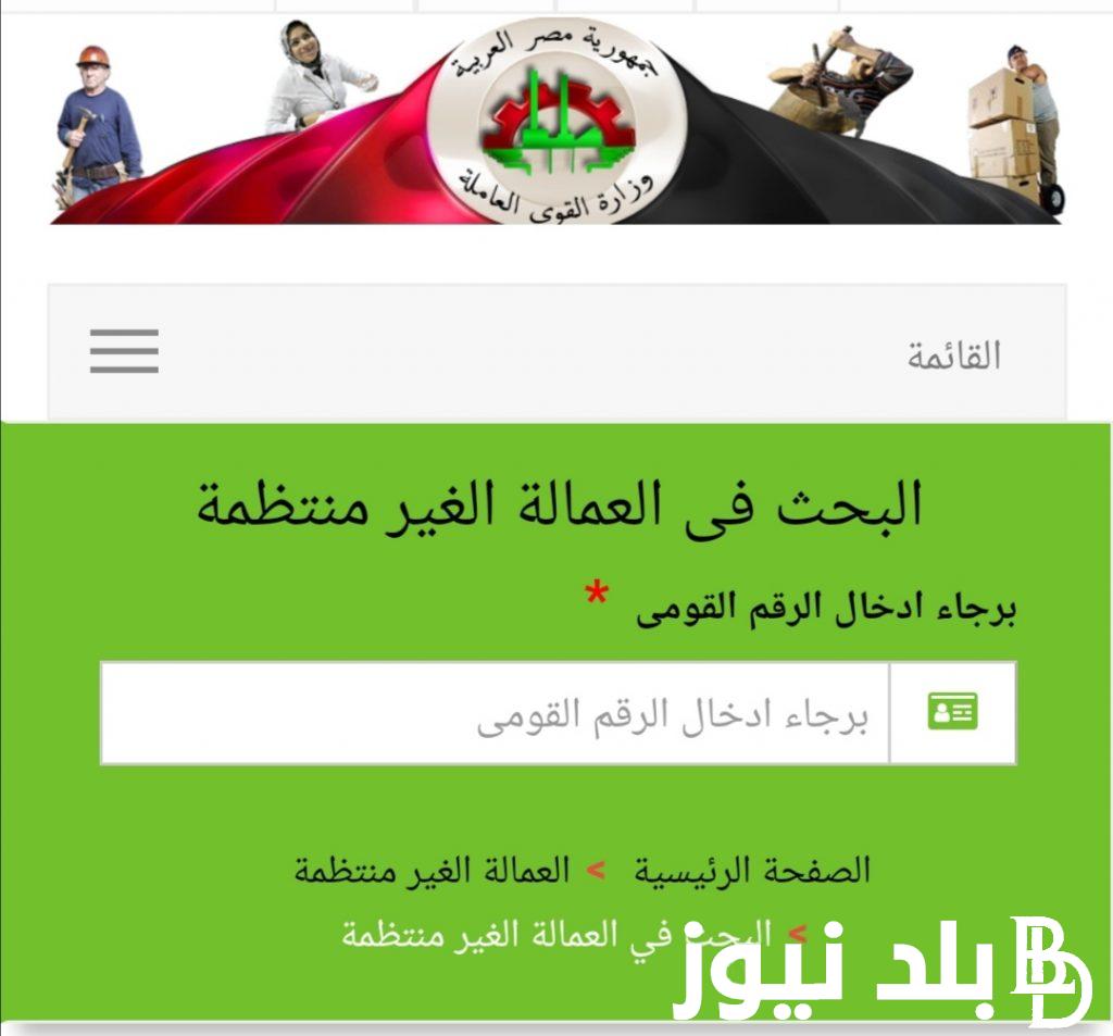 عاااجل موعد صرف منحة العمالة الغير منتظمة 2024 لصرف ال 1000 جنيه و رابط استعلام عن منحة العمالة الغير منتظمة