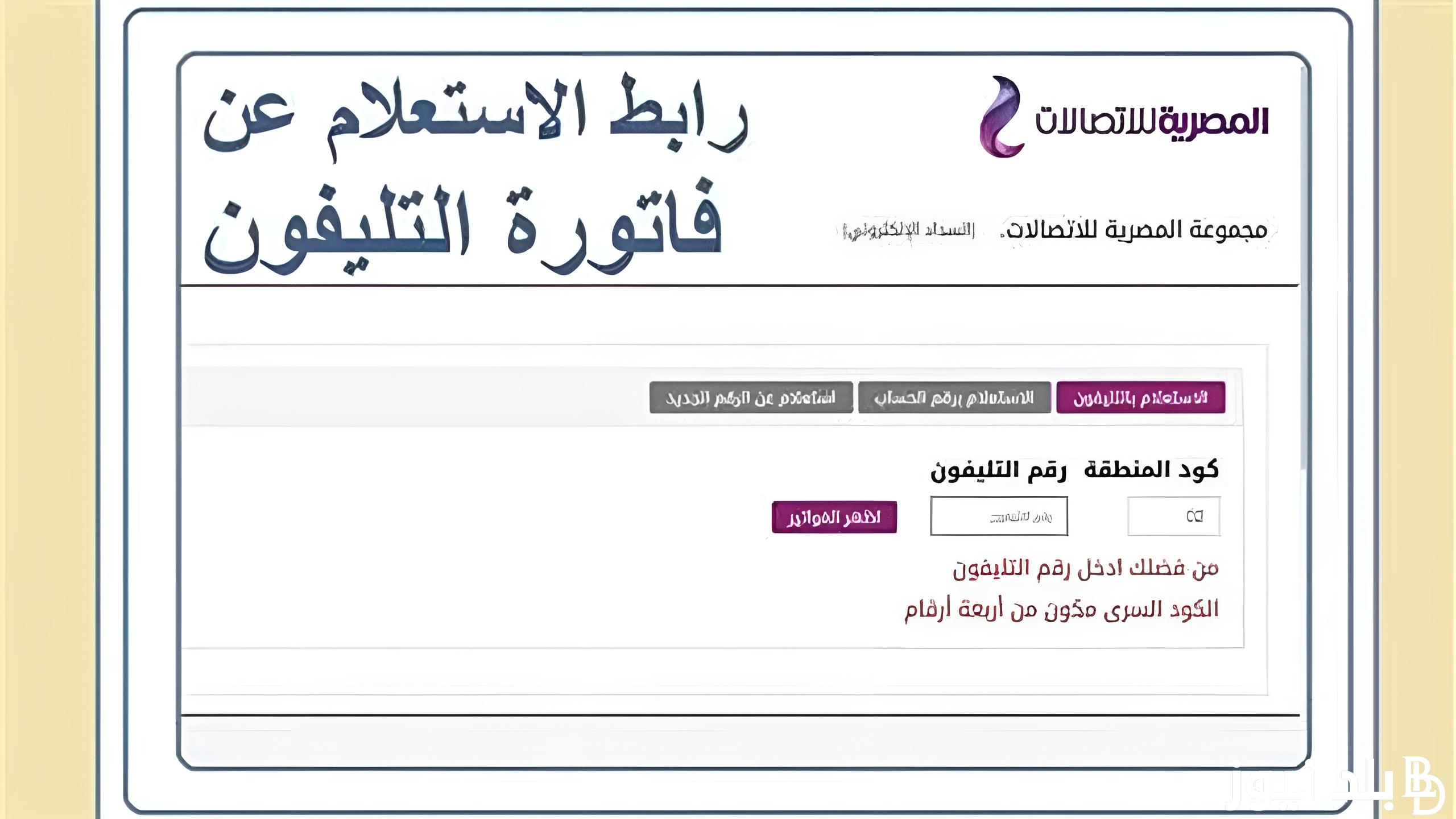 خطوات الاستعلام عن فواتير التليفون الأرضي بالاسم والرقم 2024 أون لاين عبر المصرية للاتصالات we
