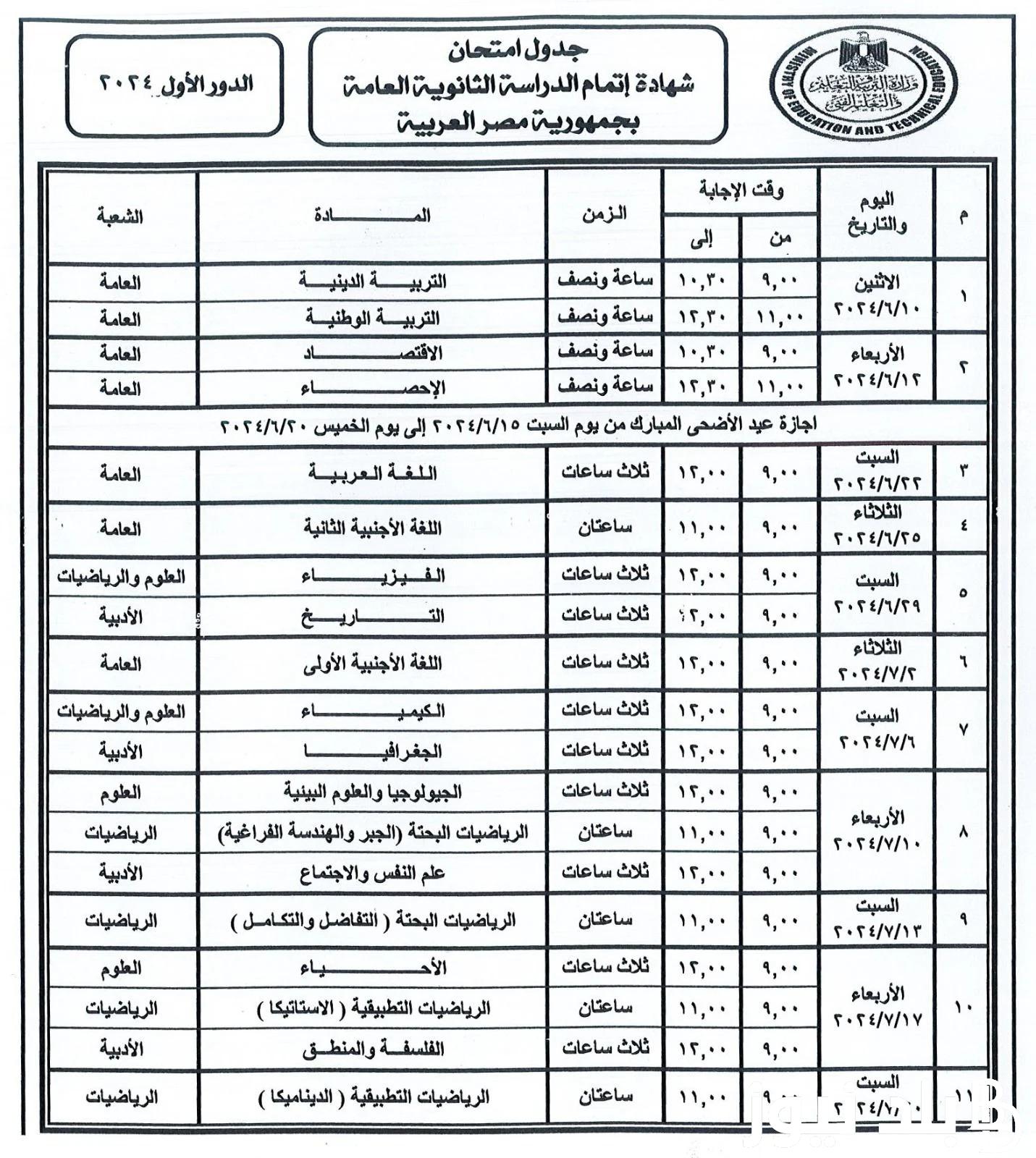 عاجل .. ننشر موعد امتحانات الترم الثاني 2024 وزارة التربية والتعليم تعلن عن المواعيد الجديدة بعد التعديل