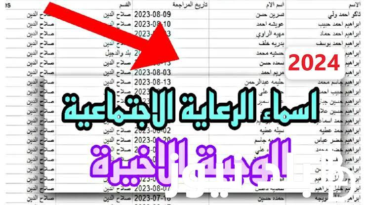 الان جميع كشوفات اسماء المشمولين في الرعاية الاجتماعية بالعراق 2024 الوجبة الاخيرة pdf في جميع المحافظات العراقية