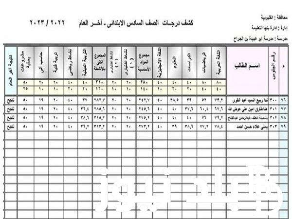 إليكُم رابط نتيجة الصف السادس الإبتدائي 2024 الترم الثاني برقم الجلوس والاسم عبر بوابة التعليم الأساسي