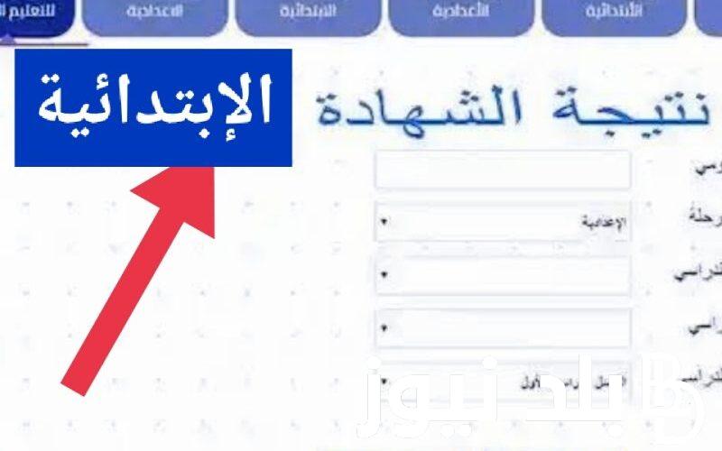 رابط نتيجه الصف السادس الابتدائي الترم الثاني 2024 برقم الجلوس والاسم في جميع المحافظات
