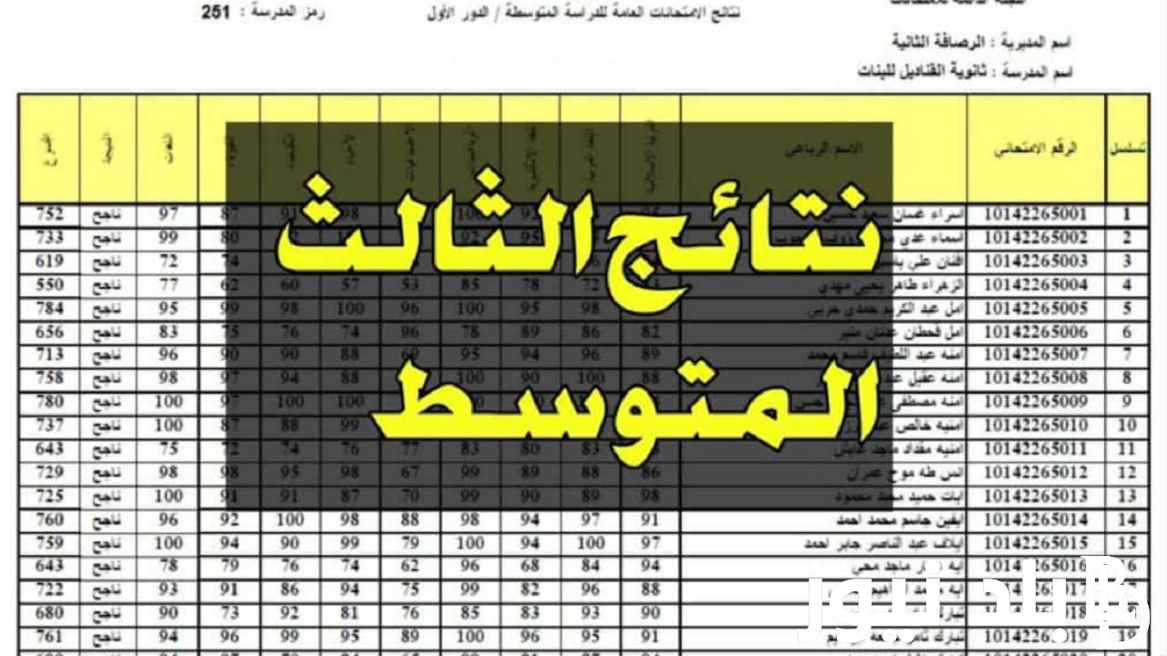 من هُنا.. نتائج الثالث متوسط دور أول 2024 في العراق عبر موقع الوزارة وموقع نتائجنا
