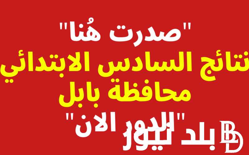 “مبرووك ظهرت” نتائج السادس الابتدائي 2024 بابل pdf الدور الأول عبر موقع نتائجنا