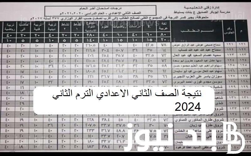 نتيجه الصف الثاني الاعدادي الترم الثاني 2024 بالاسم ورقم الجلوس عبر natiga-4dk.net