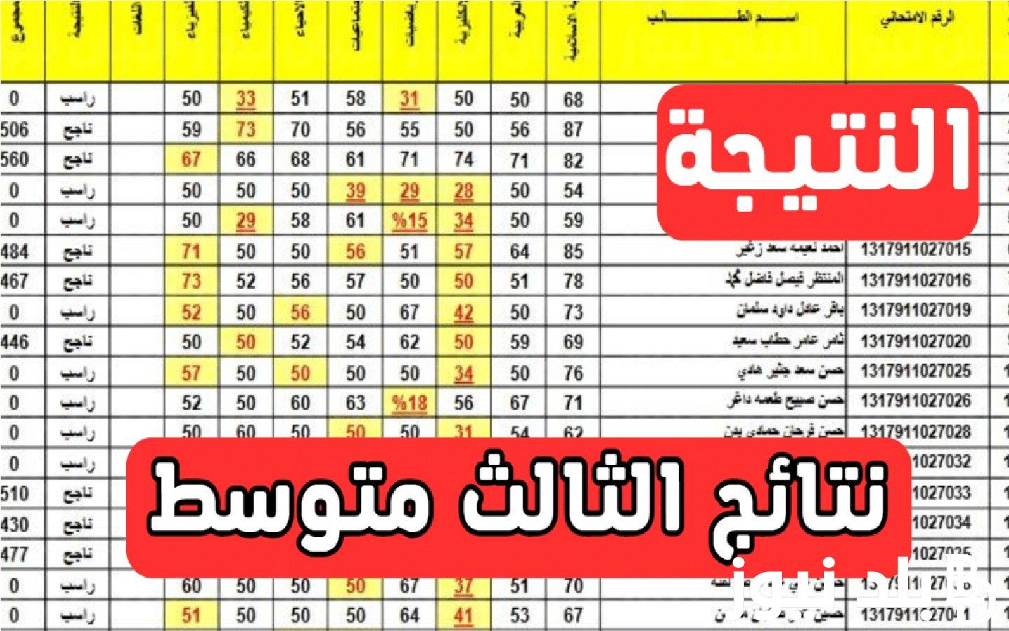اعرف نتيجتك حالا .. رابط نتائج الثالث متوسط 2024 دور اول عبر موقع نتائجنا الوزاري بالاسم ورقم الامتحاني