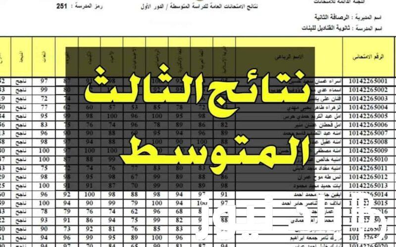 نتائج الصف الثالث المتوسط موقع نتائجنا| رابط الاستعلام عن نتائج الثالث المتوسط 2024 في عموم العراق