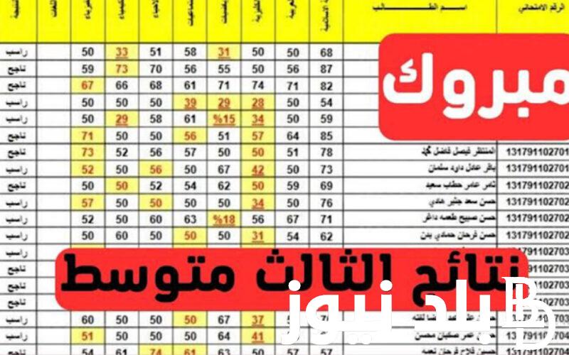 اعرف نتيجتك الان…..وزارة التربية العراقية نتائج الثالث المتوسط 2024 الدور الأول بالرقم الامتحاني