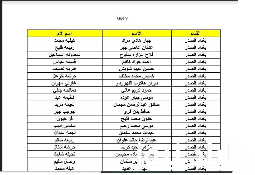 pdf الان كشوفات اسماء المشمولين فى الرعاية الاجتماعية بالعراق 2024 من موقع وزارة العمل العراقية