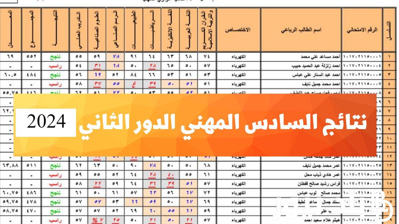 شوف نتيجتك.. نتاءج السادس المهني الدور الثاني من خلال رابط موقع وزارة التربية العراقية epedu.gov.iq