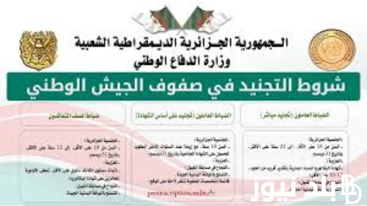 “Preinscription mdn dz” موقع وزارة الدفاع الوطني.. ما هى شروط التسجيل في الجيش الوطني الشعبي الجزائري